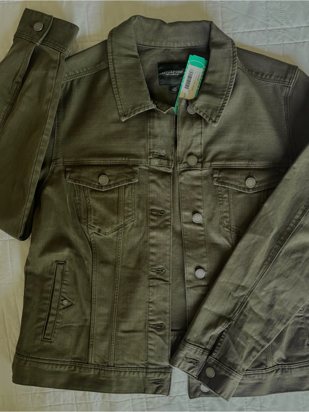Liverpool Olive Green Women’s Denim Jacket